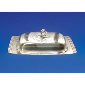 Vintage MCM Stainless Steel Butter Dish w/ Lid-West Bend-8.5" Long x 3"‎ Deep